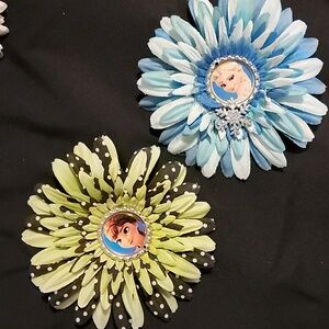 Set Of 2 New Handmade Disney Frozen Flower Hair Clips
